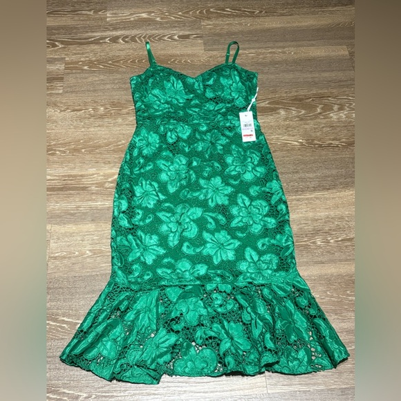 Siena Green Sheath Lace Midi Dress Size 6 NWT - Picture 1 of 8